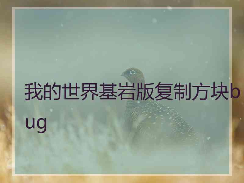 我的世界基岩版复制方块bug