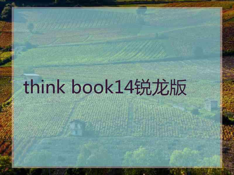 think book14锐龙版