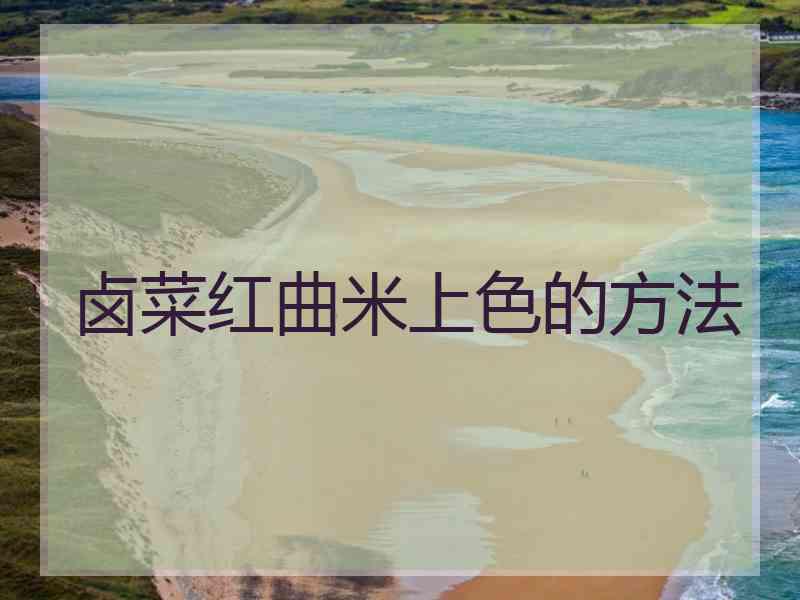 卤菜红曲米上色的方法