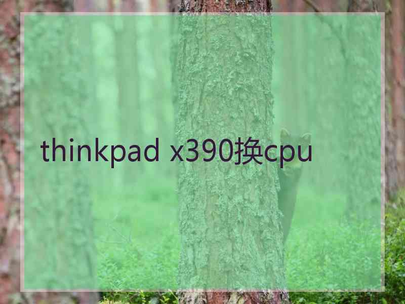 thinkpad x390换cpu