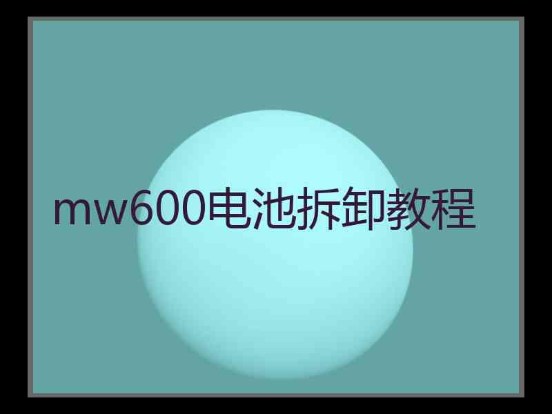 mw600电池拆卸教程