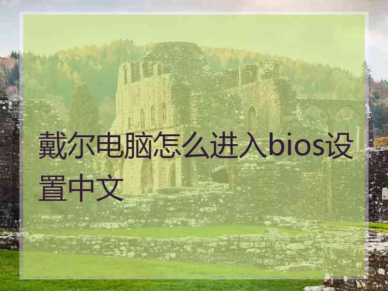 戴尔电脑怎么进入bios设置中文