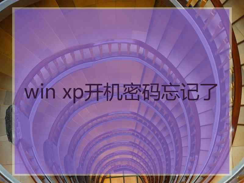 win xp开机密码忘记了