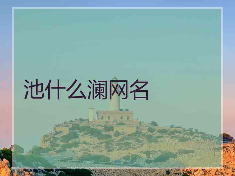 池什么澜网名