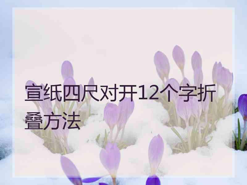 宣纸四尺对开12个字折叠方法