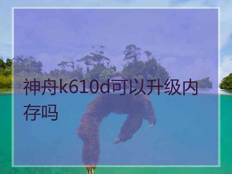 神舟k610d可以升级内存吗