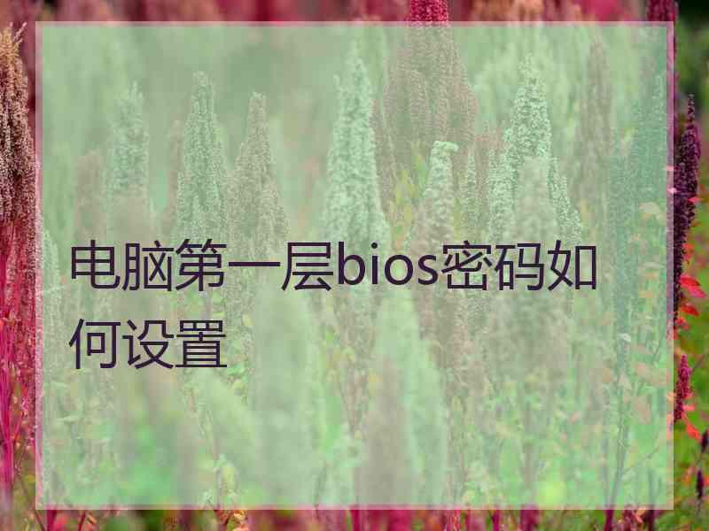 电脑第一层bios密码如何设置