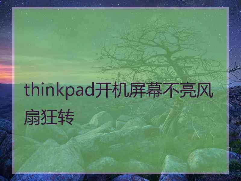 thinkpad开机屏幕不亮风扇狂转