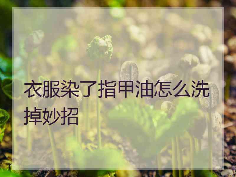 衣服染了指甲油怎么洗掉妙招