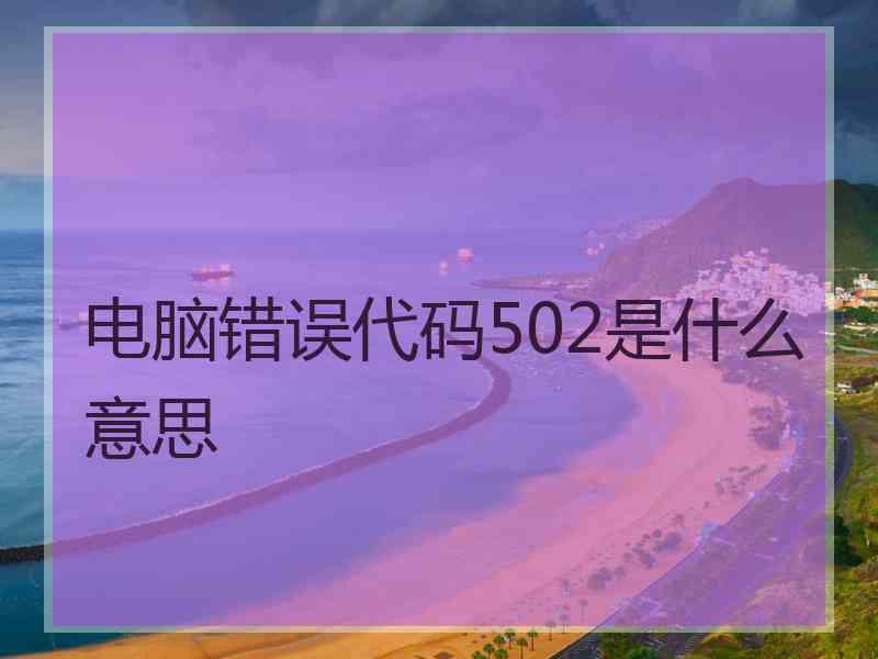 电脑错误代码502是什么意思