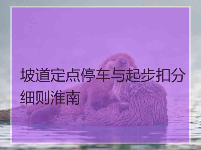 坡道定点停车与起步扣分细则淮南