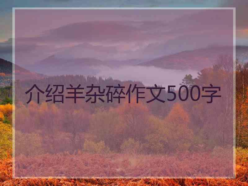 介绍羊杂碎作文500字