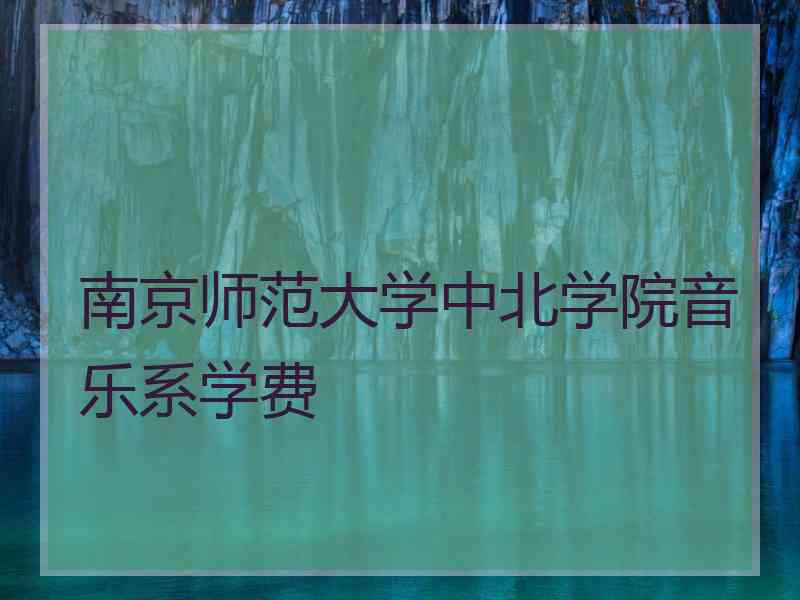 南京师范大学中北学院音乐系学费