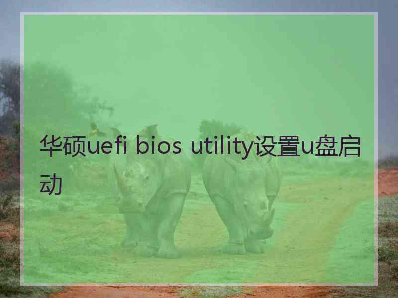 华硕uefi bios utility设置u盘启动