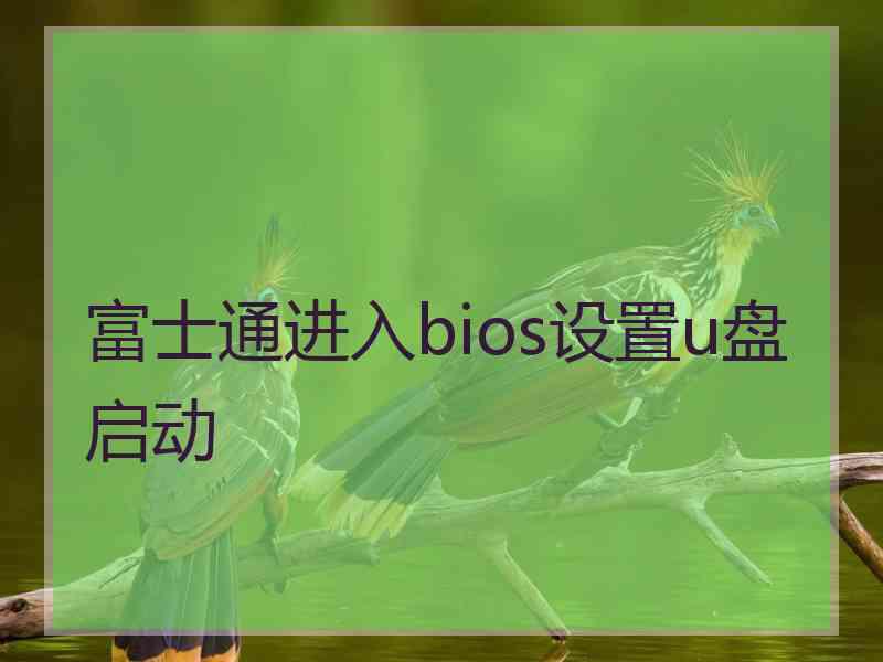 富士通进入bios设置u盘启动