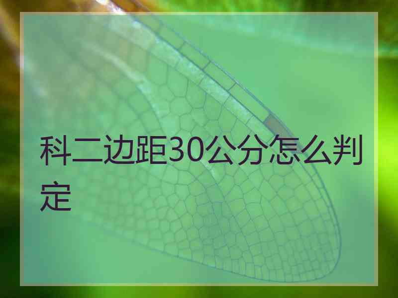 科二边距30公分怎么判定