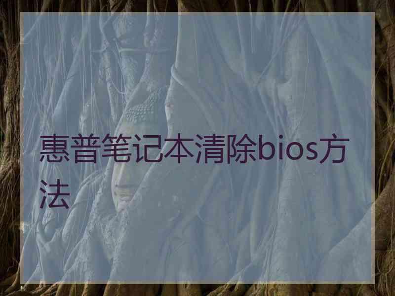 惠普笔记本清除bios方法