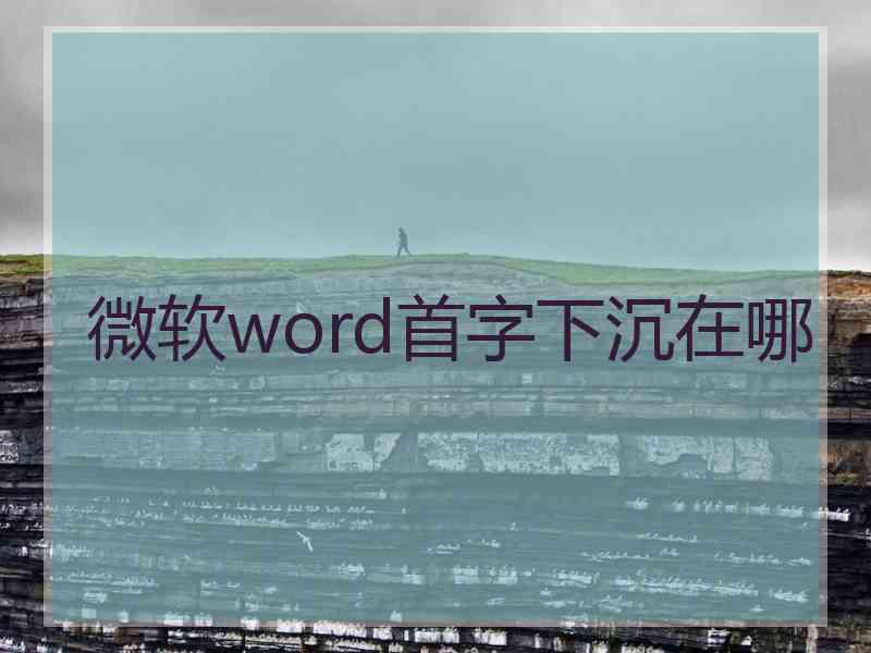 微软word首字下沉在哪