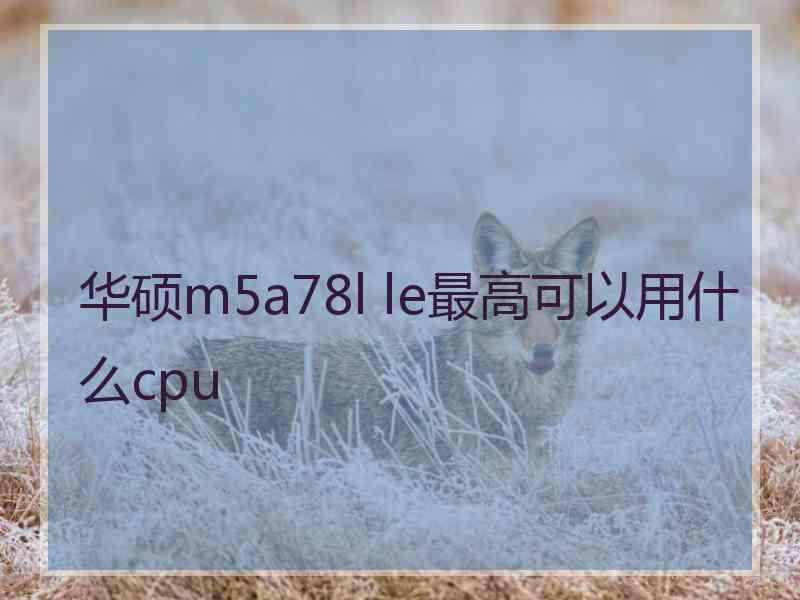 华硕m5a78l le最高可以用什么cpu