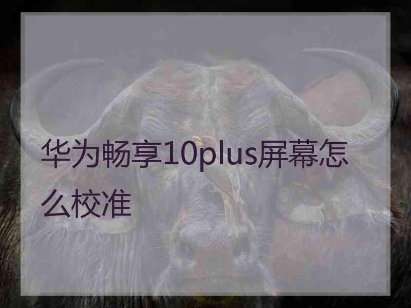 华为畅享10plus屏幕怎么校准