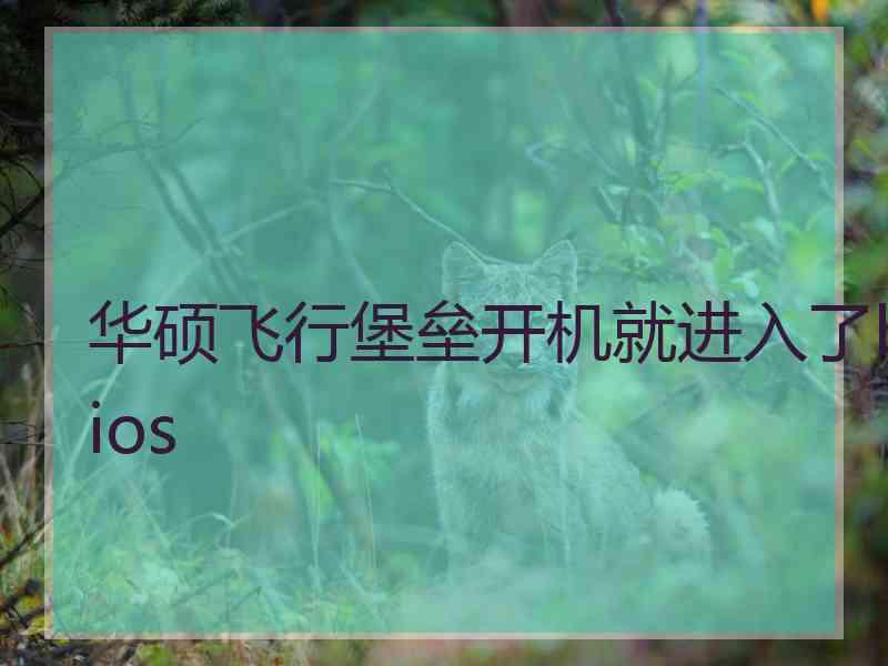 华硕飞行堡垒开机就进入了bios