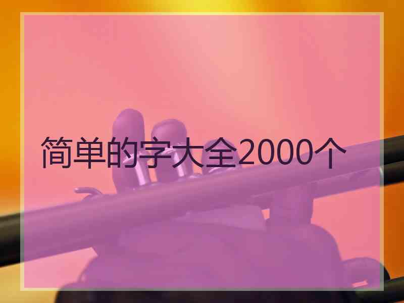 简单的字大全2000个