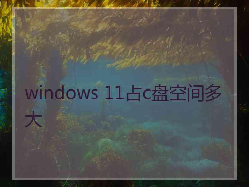 windows 11占c盘空间多大