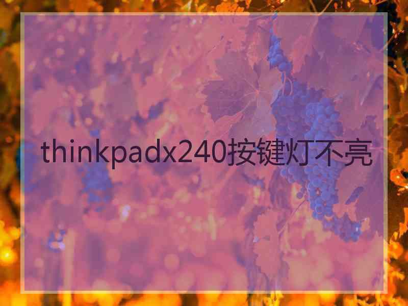 thinkpadx240按键灯不亮