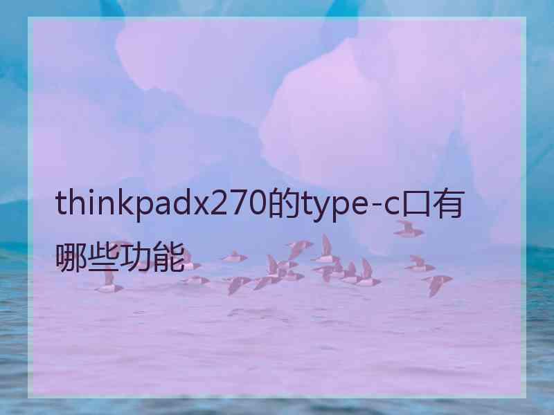 thinkpadx270的type-c口有哪些功能