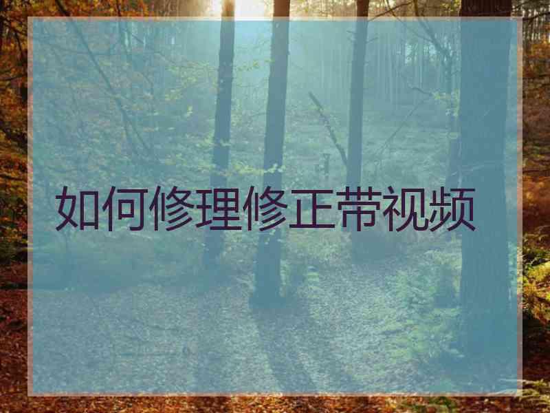 如何修理修正带视频