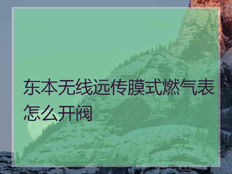 东本无线远传膜式燃气表怎么开阀