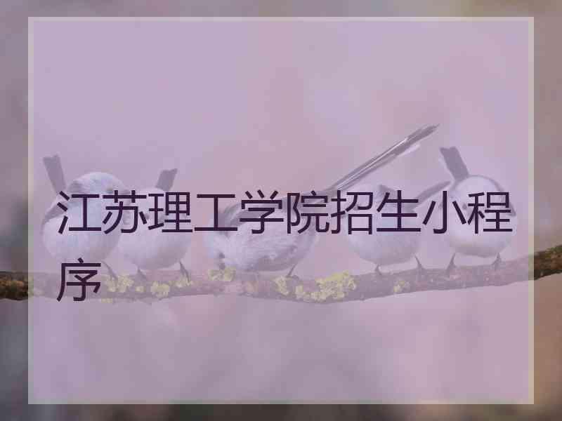 江苏理工学院招生小程序