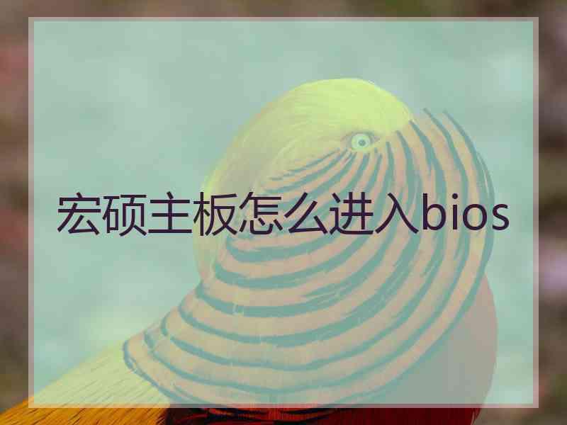 宏硕主板怎么进入bios