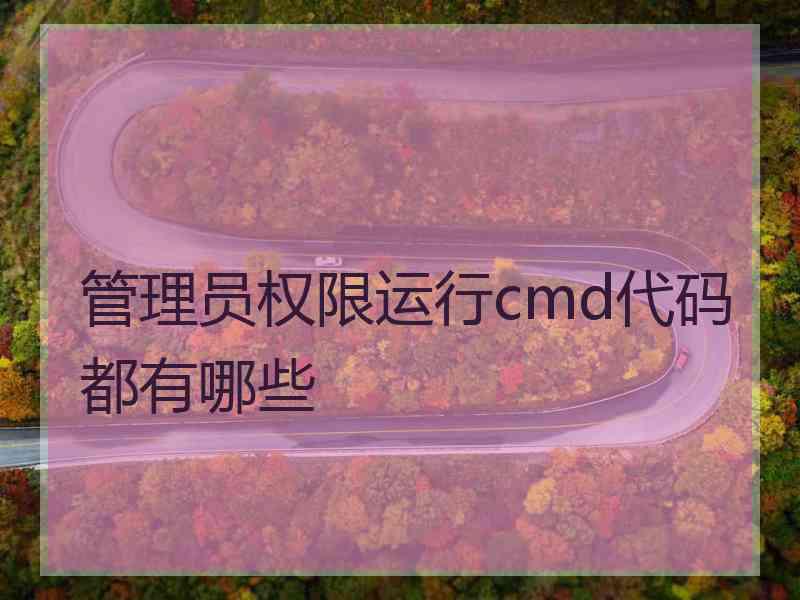 管理员权限运行cmd代码都有哪些