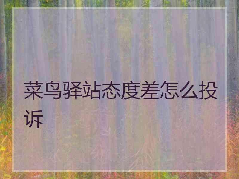 菜鸟驿站态度差怎么投诉