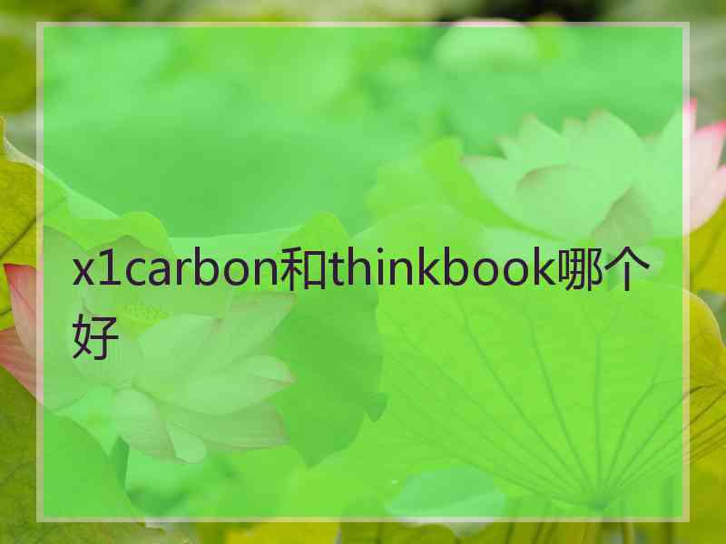 x1carbon和thinkbook哪个好