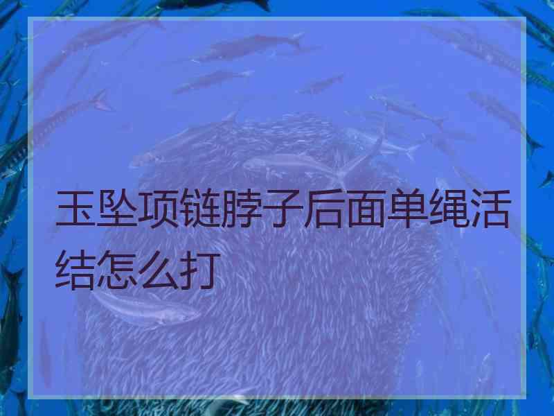 玉坠项链脖子后面单绳活结怎么打