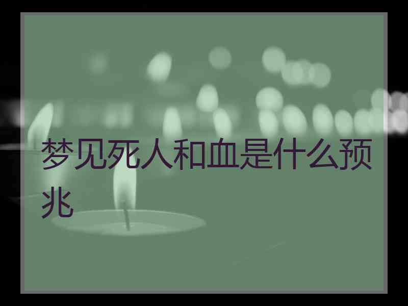 梦见死人和血是什么预兆