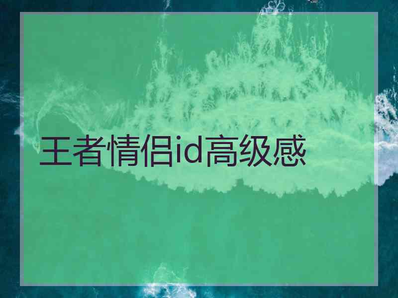 王者情侣id高级感