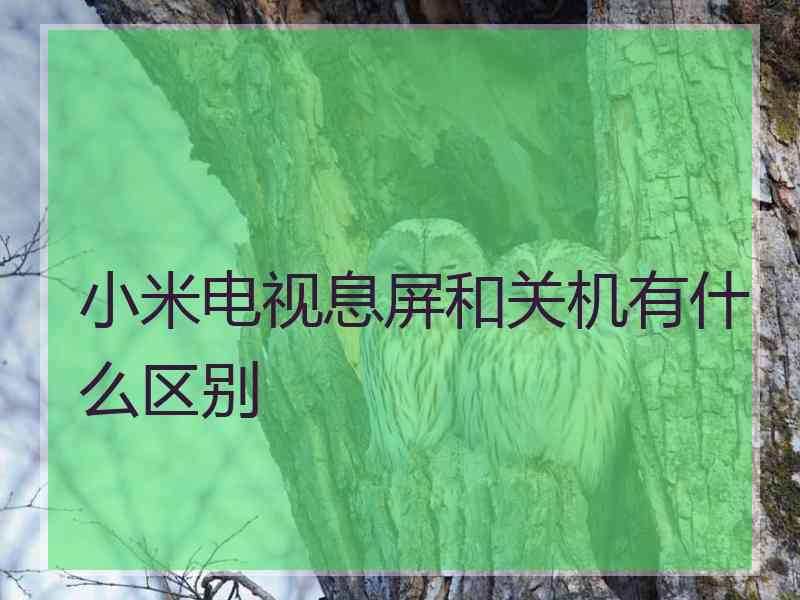 小米电视息屏和关机有什么区别