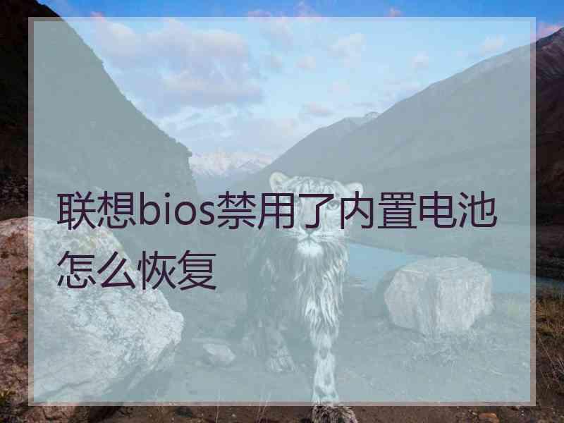 联想bios禁用了内置电池怎么恢复