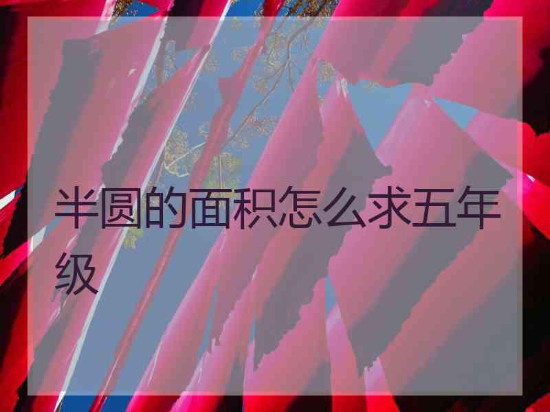 半圆的面积怎么求五年级