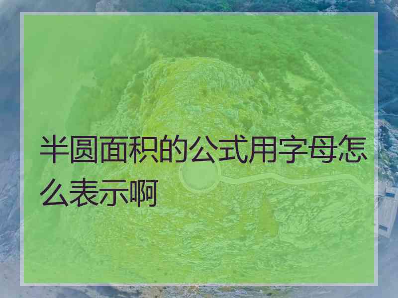 半圆面积的公式用字母怎么表示啊