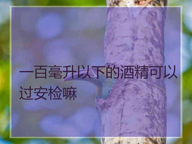 一百毫升以下的酒精可以过安检嘛