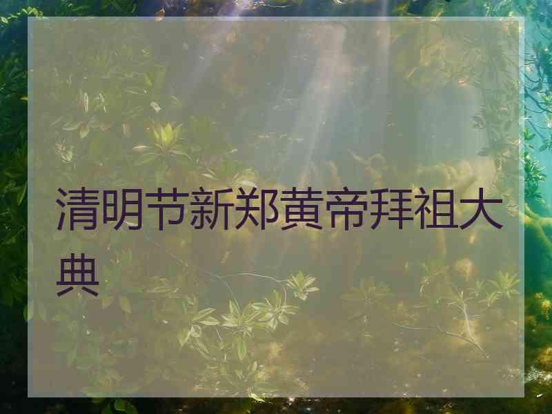 清明节新郑黄帝拜祖大典