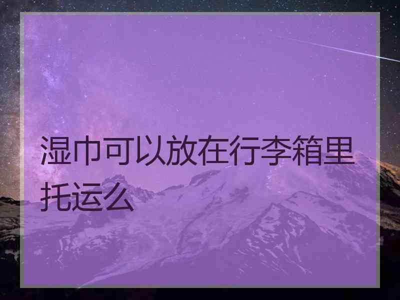 湿巾可以放在行李箱里托运么