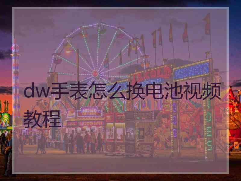 dw手表怎么换电池视频教程