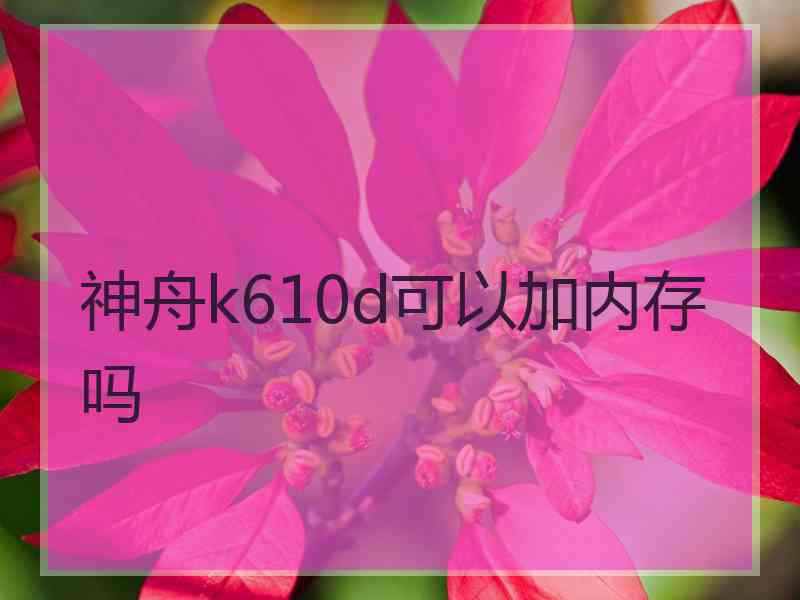 神舟k610d可以加内存吗