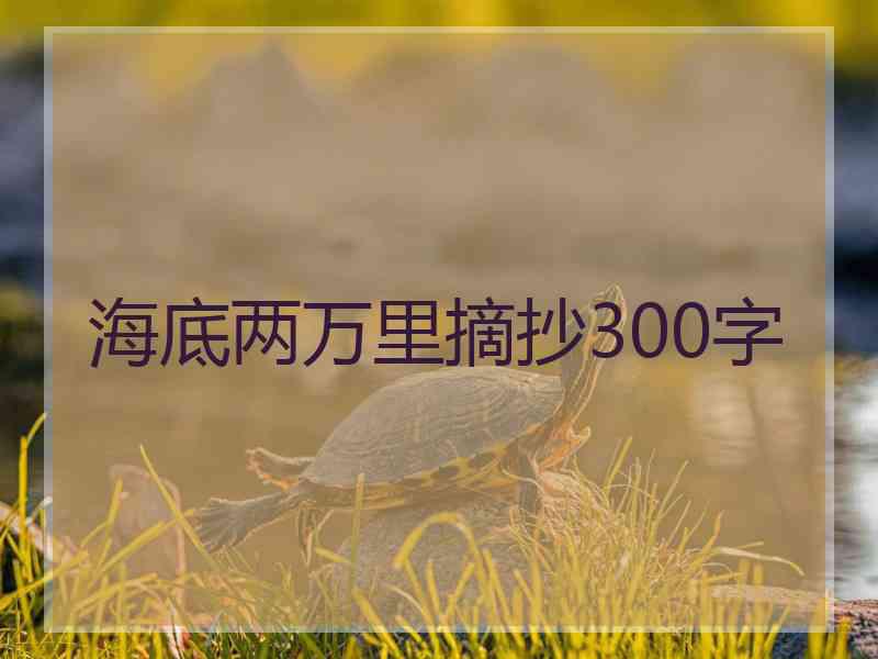 海底两万里摘抄300字