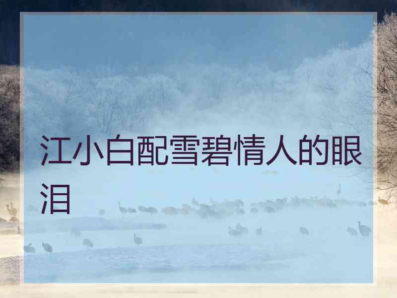 江小白配雪碧情人的眼泪